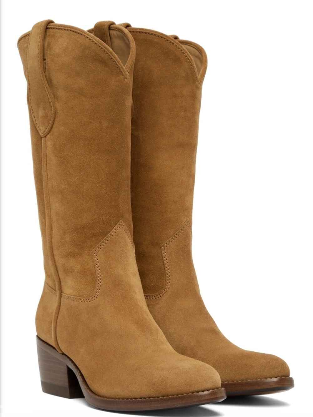 Rag & Bone Camel Suede Western Boots. Size 7.5 in box.